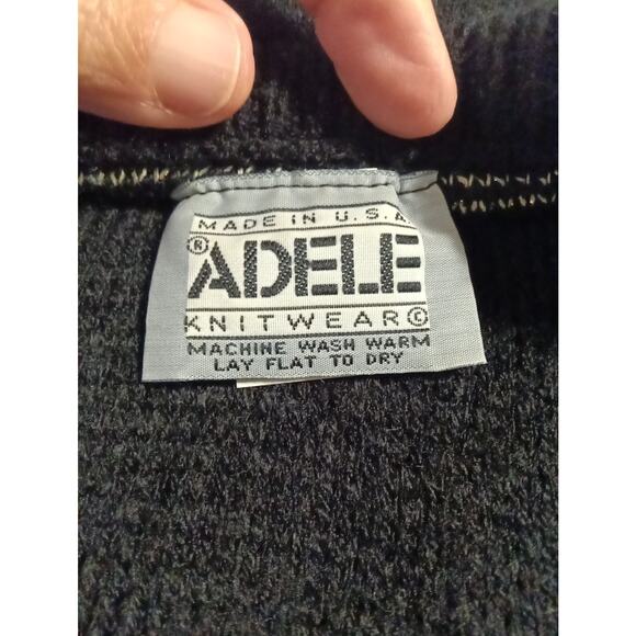 Adele Knitwear Sweater Medium/Large Vintage 80s/90s USA Gold Metallic Pullover - Picture 3 of 6